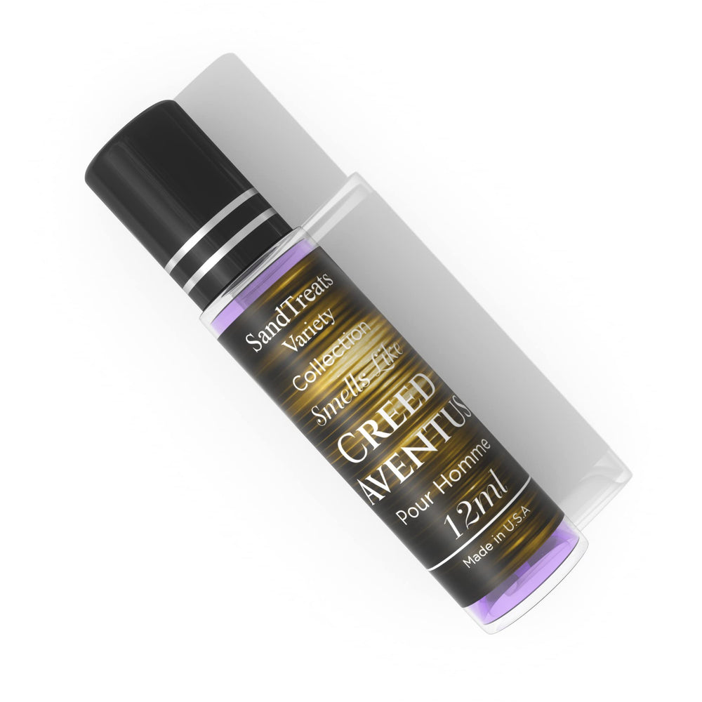 SandTreatsVariety Creed Aventus roll-on oil ends with vanilla for a warm finish.