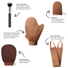 Guante autobronceador Sanfery para aplicación suave y controlada.