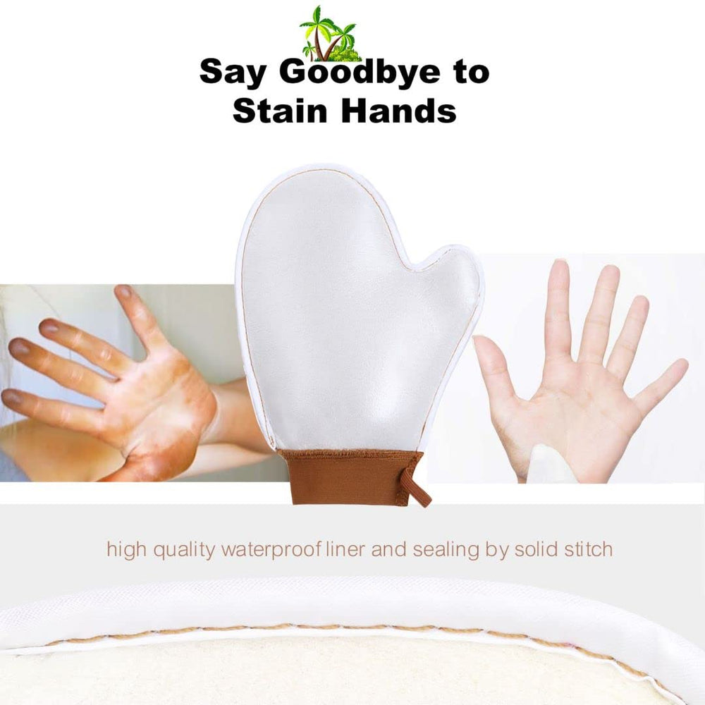 Sanfery self-tanner mitt barrier helps prevent stains on clothing.