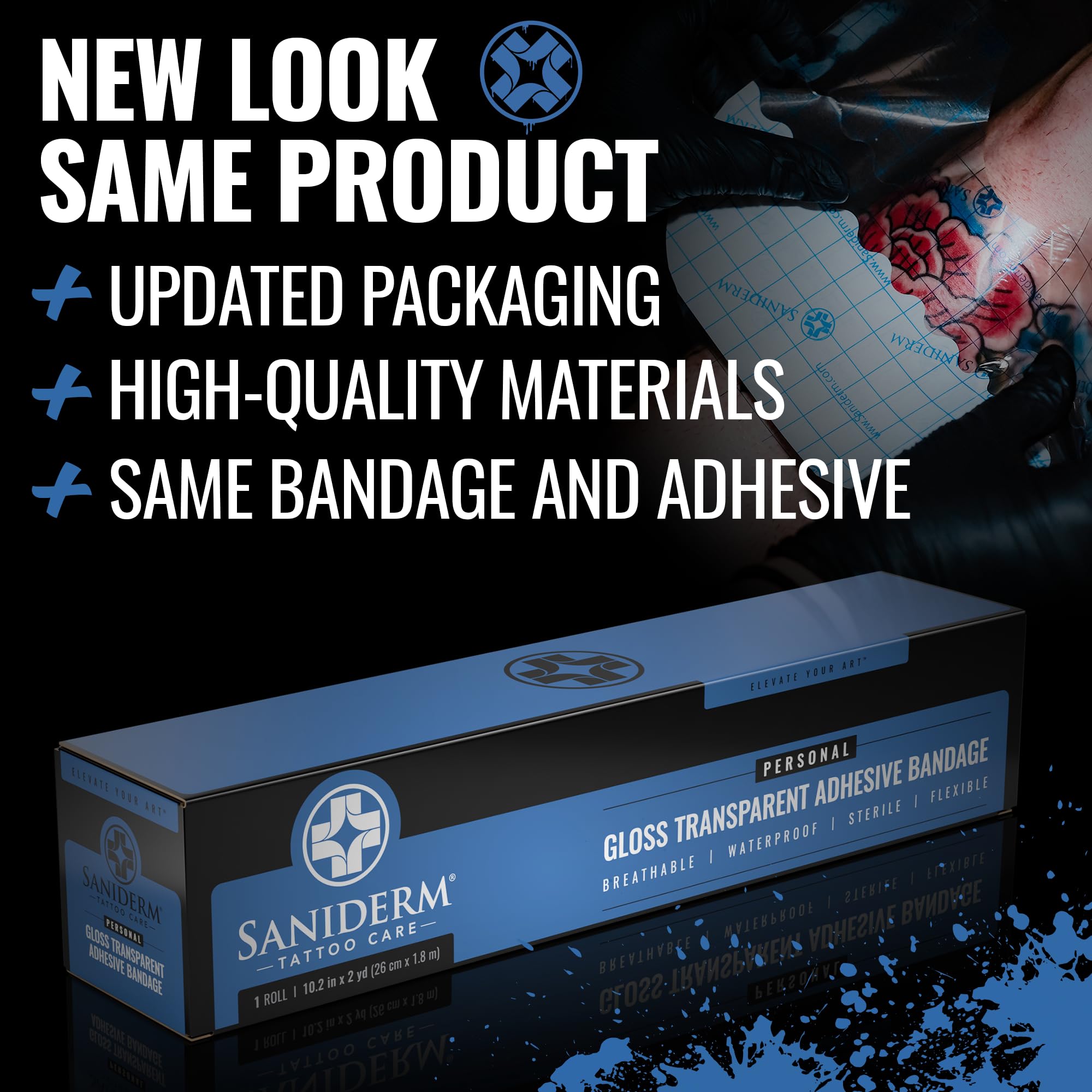 Saniderm Original bandage is sealed and sterile for safe healing.