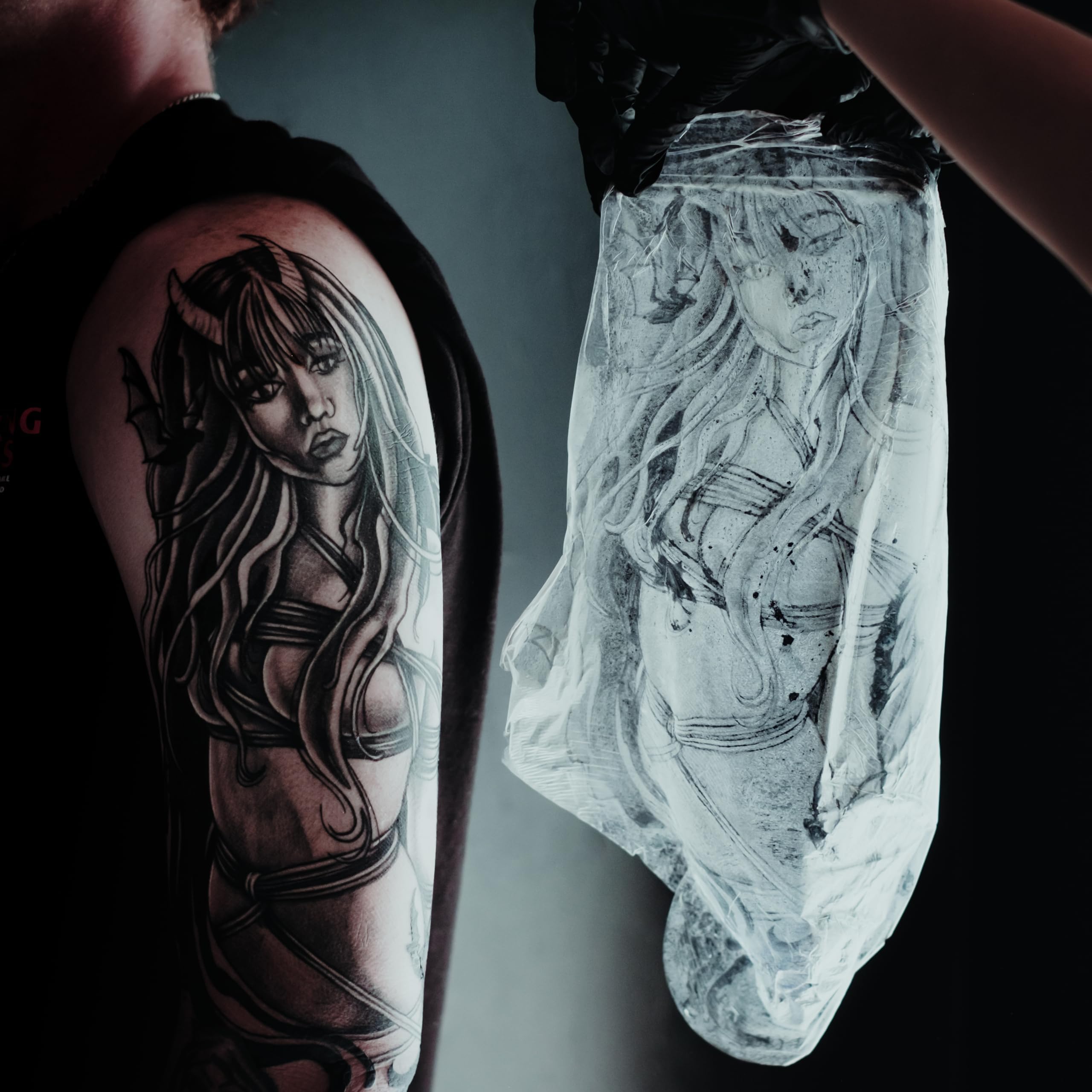 Saniderm tattoo bandage provides long wear protection