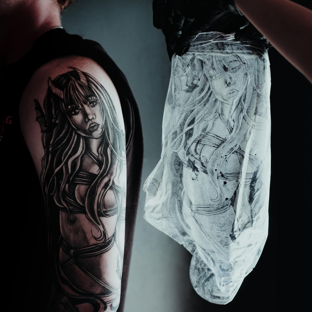 Saniderm tattoo bandage provides long wear protection