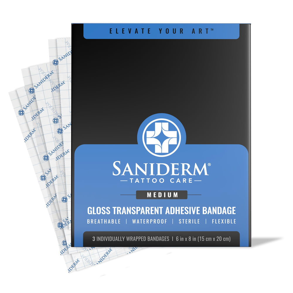 Saniderm curita original para tatuaje, banda protectora para una curación limpia.