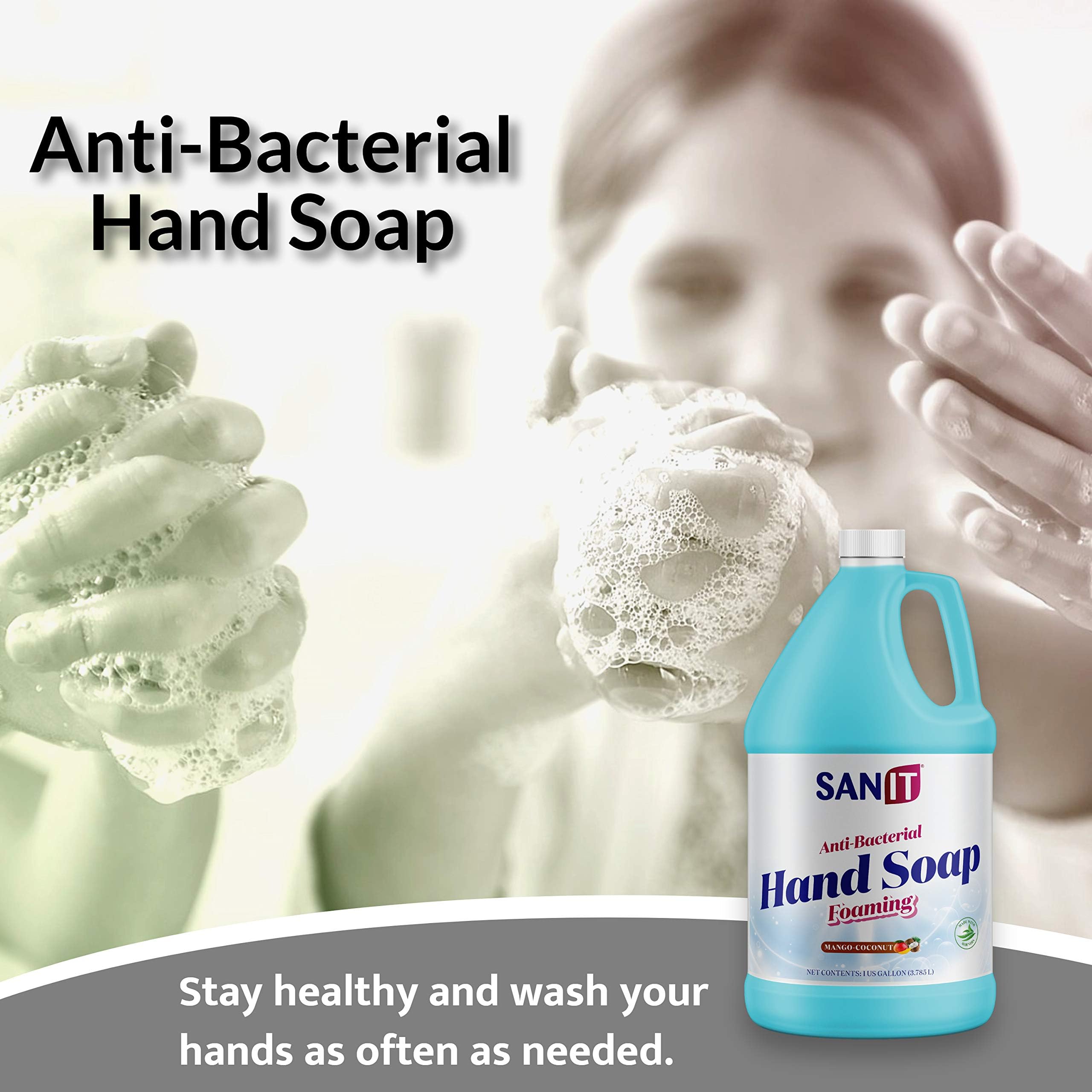 Sanit refill bottle with mango coconut scent for everyday hand care