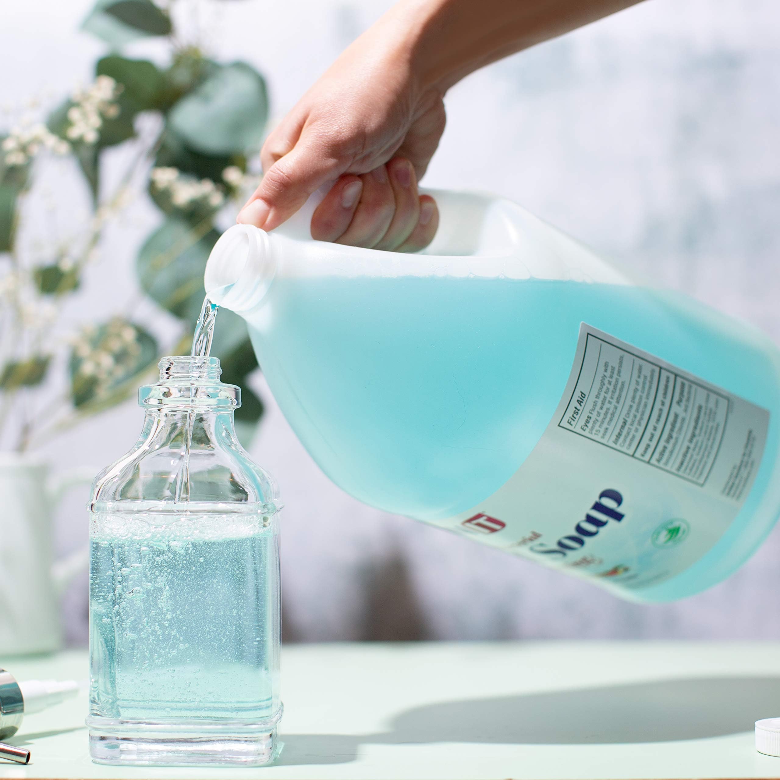Sanit antibacterial foaming soap close-up showing rich lather for gentle cleansing