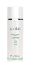 Sanitas Lemon Cream Cleanser bottle with citrus-infused formula for gentle daily cleansing