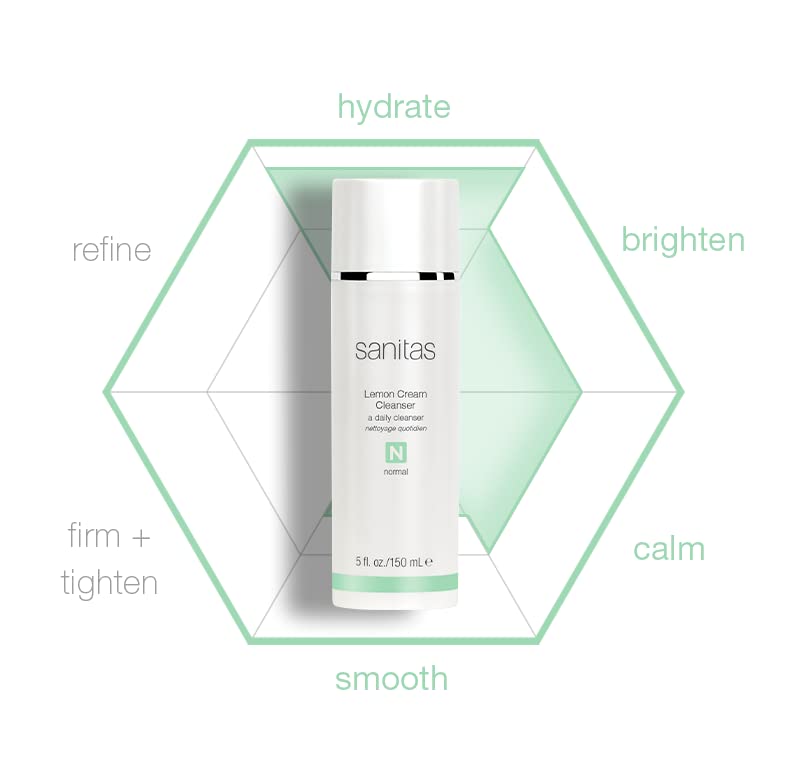 Sanitas Lemon Cream Cleanser packaging emphasizes cruelty-free and gluten-free claims
