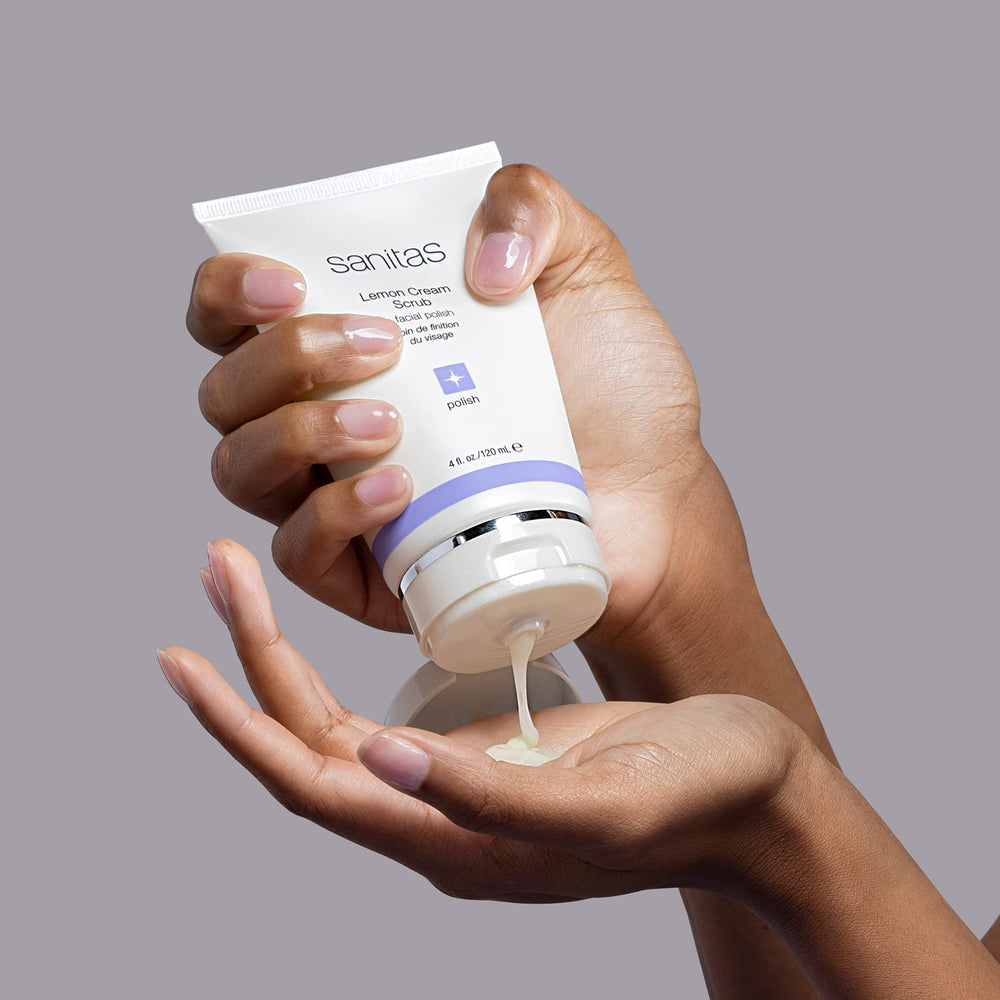 Emollient oils in Sanitas scrub hydrate after exfoliation