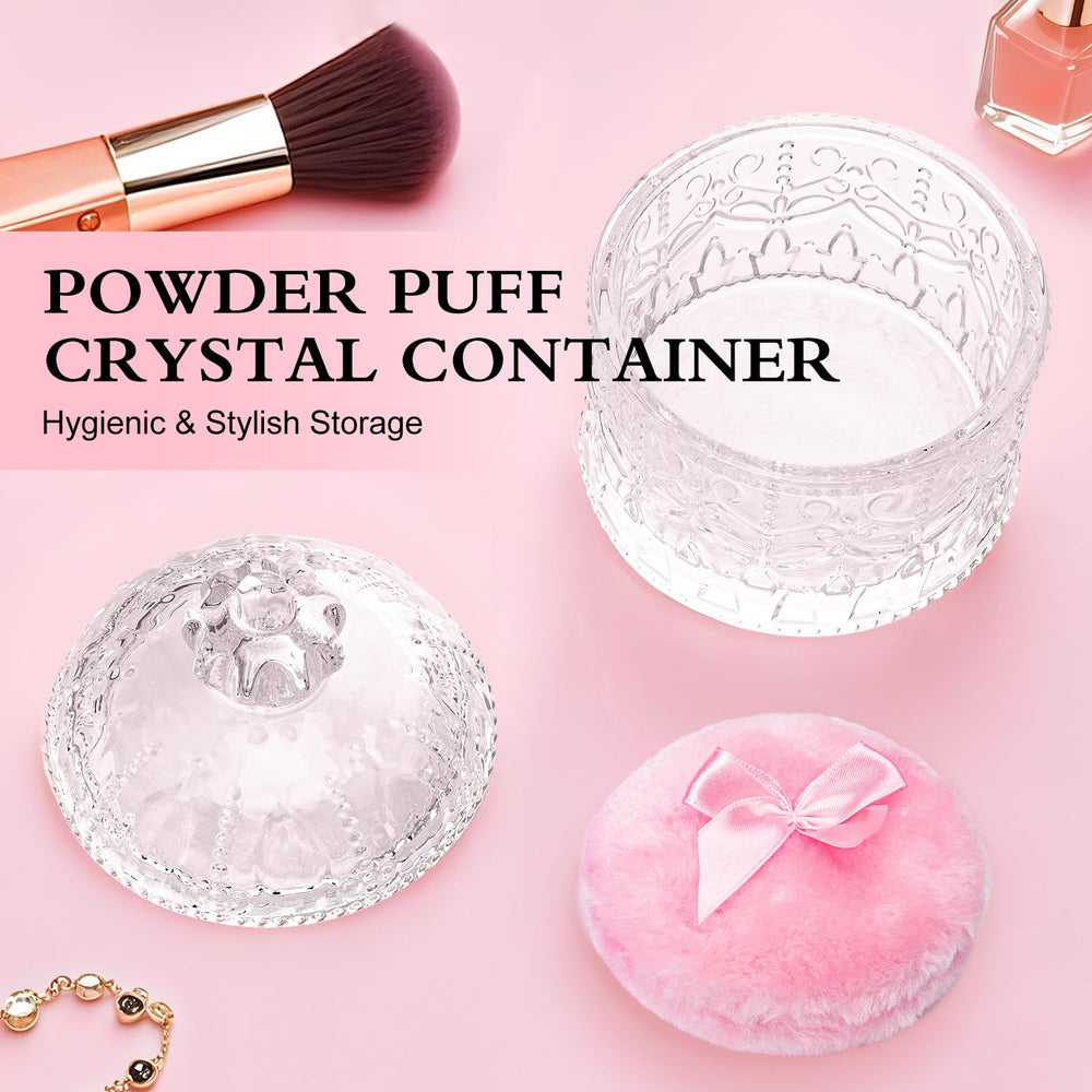 Sansaieco glass dusting powder jar shows contents beautifully.