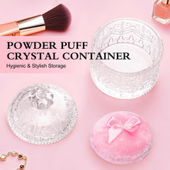 Sansaieco glass dusting powder jar shows contents beautifully.