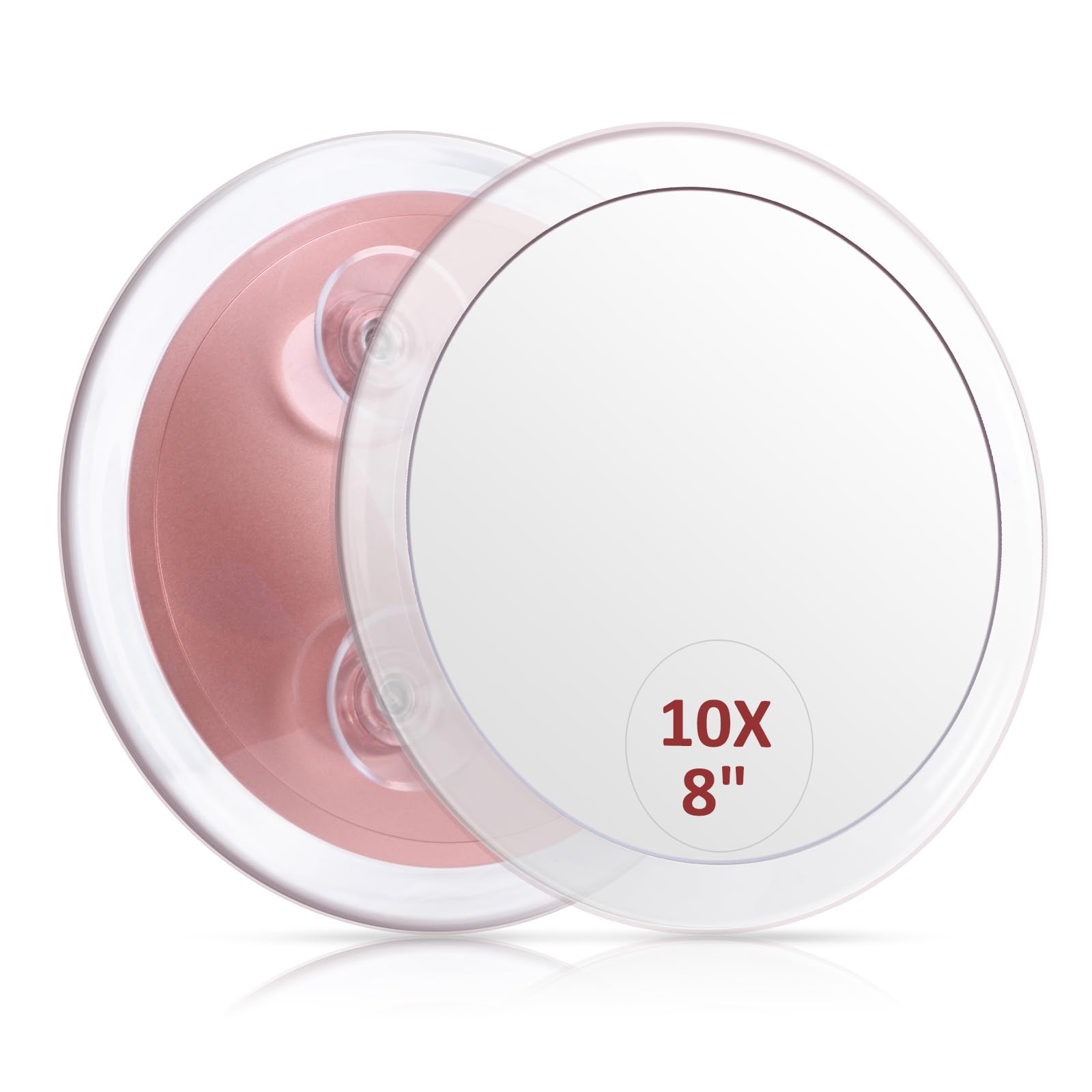 SANTOO 8-inch round magnifying mirror for precise grooming and detailed makeup application.