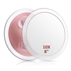 SANTOO 8-inch round magnifying mirror for precise grooming and detailed makeup application.