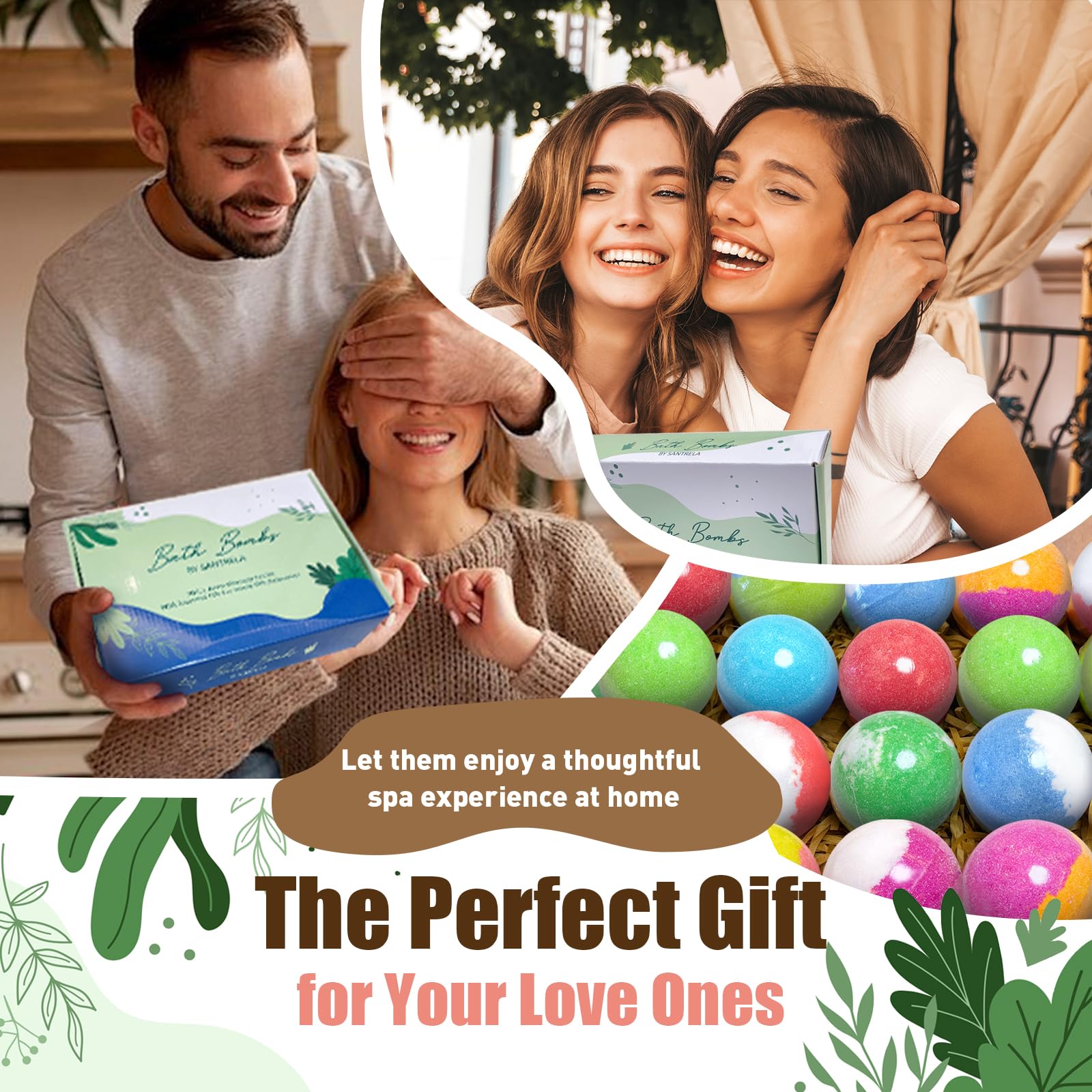 Santrela caja regalo de bombas de baño para ella y él
