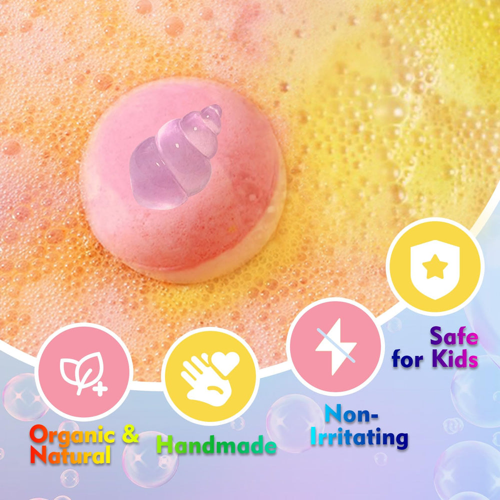 Santrela gift box kids bath bombs, perfect for gifting.