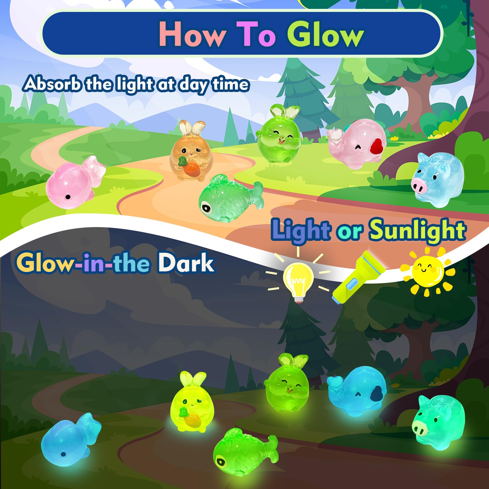 Santrela glow-in-the-dark toy reveal bath bomb for exciting night baths.