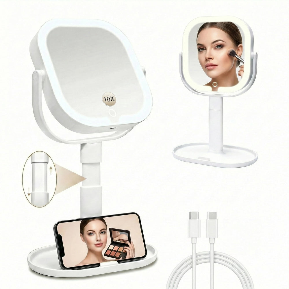 SANYCASA 360° rotation enables versatile desk or vanity use.