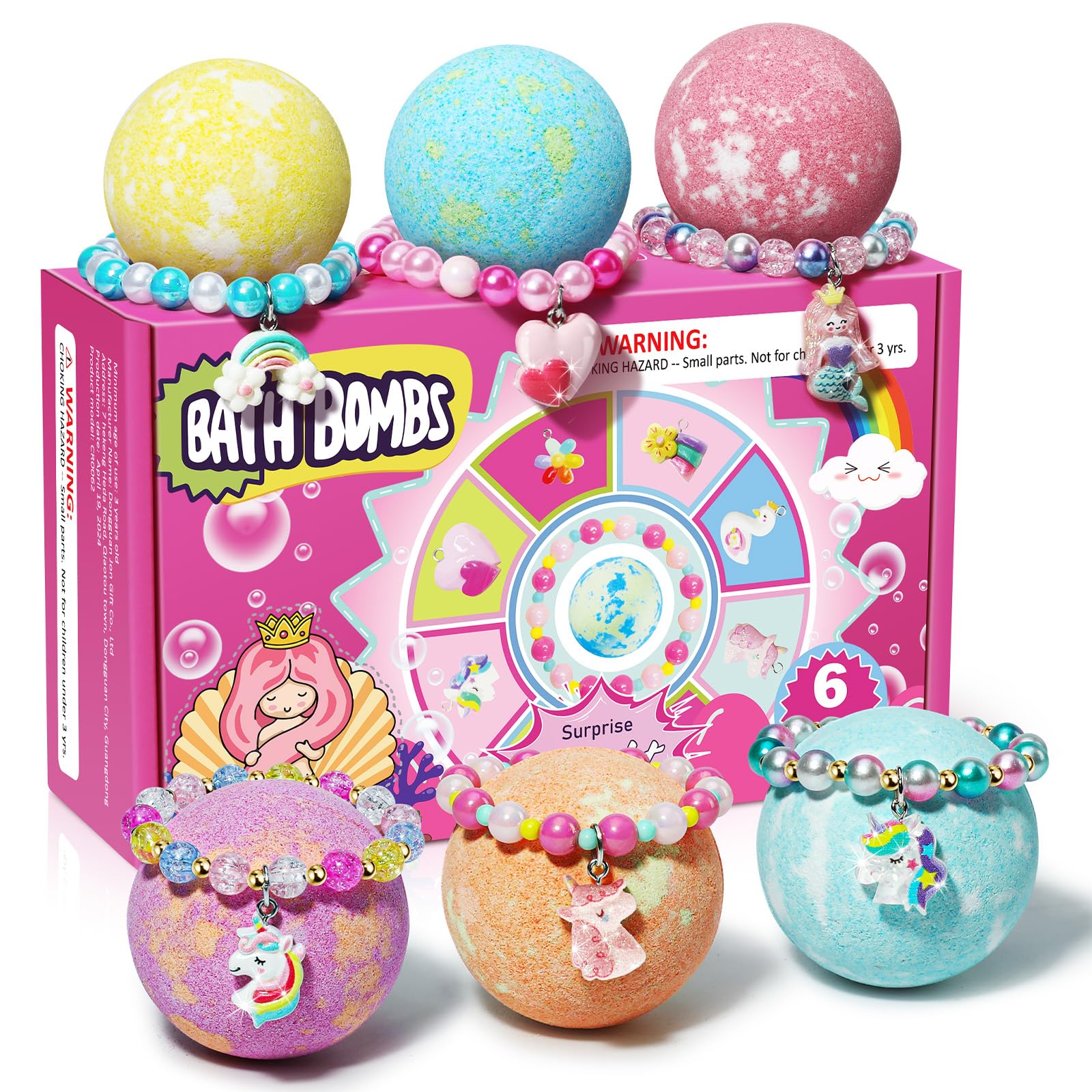 sanyi bomba de baño unicornio con brazalete dentro para niñas