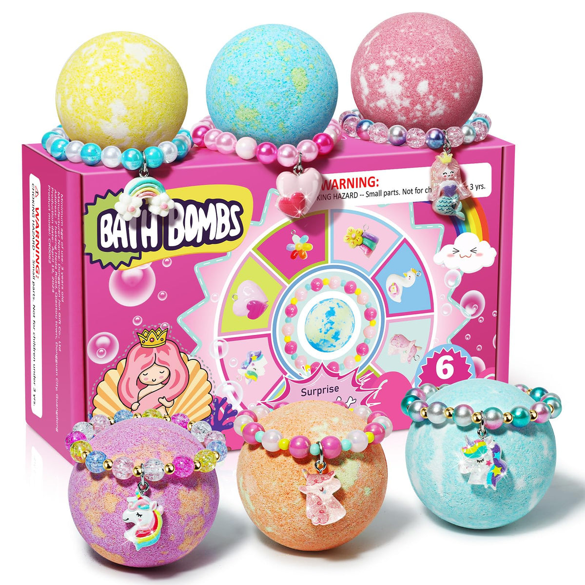 sanyi bomba de baño unicornio con brazalete dentro para niñas