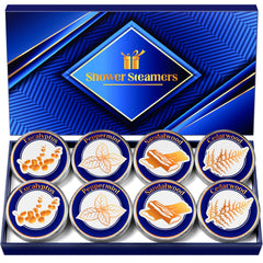Sanyi shower steamers for men with eucalyptus and mint close-up, mood uplift.