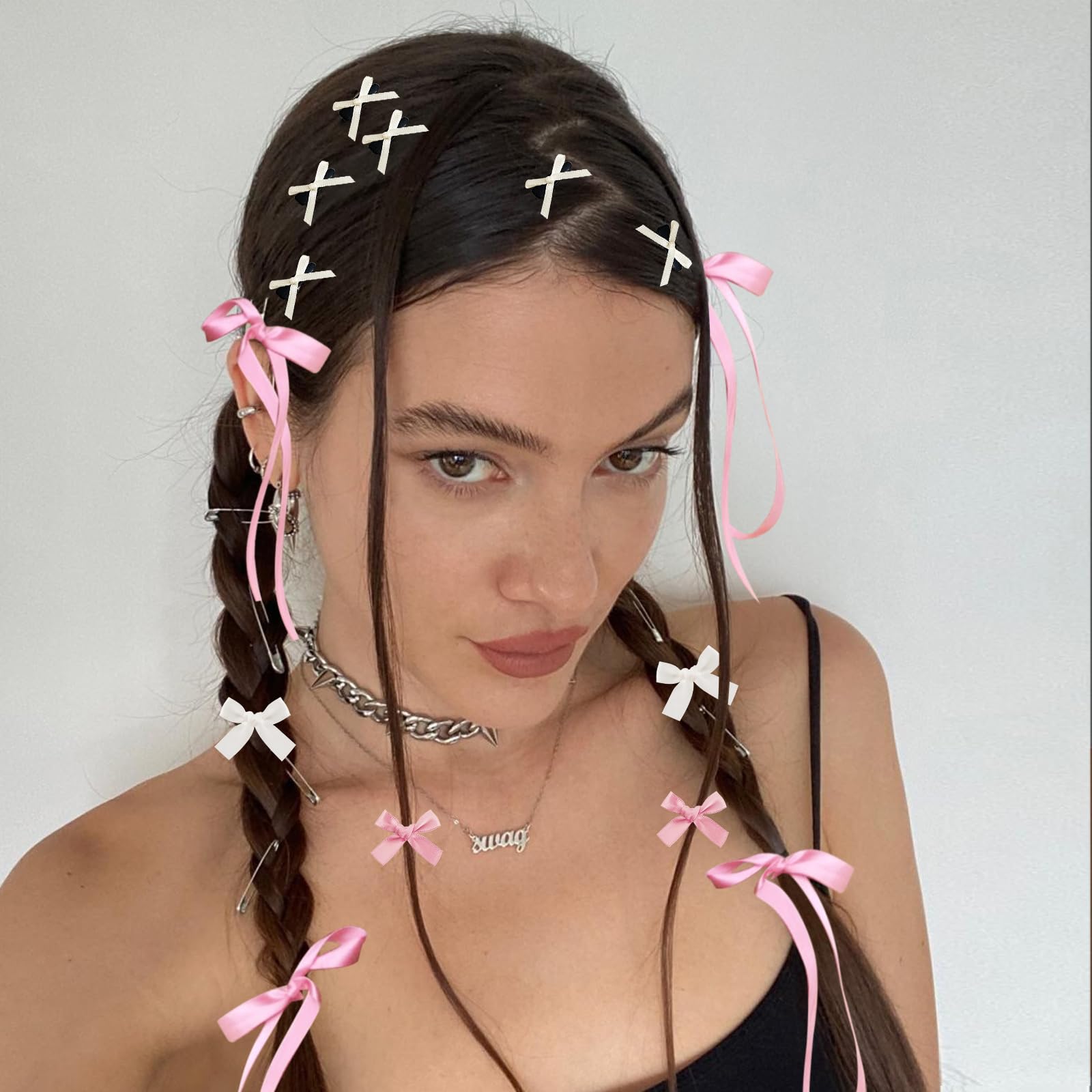 SAOROPEB pink long-tail bow 11.2 inch for cute festival outfits
