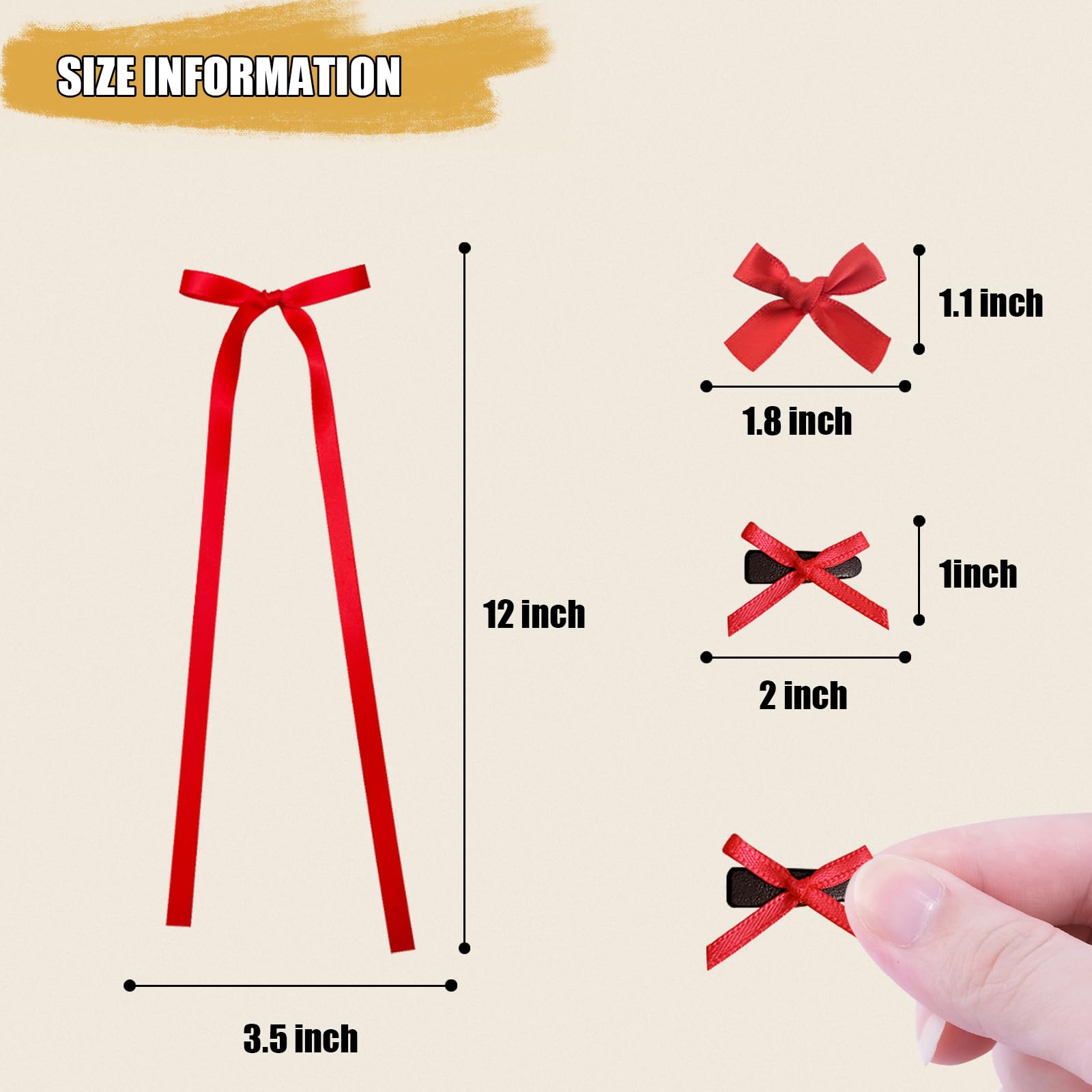 SAOROPEB 1.57-inch thin bows ideal for neat, everyday hairstyles.