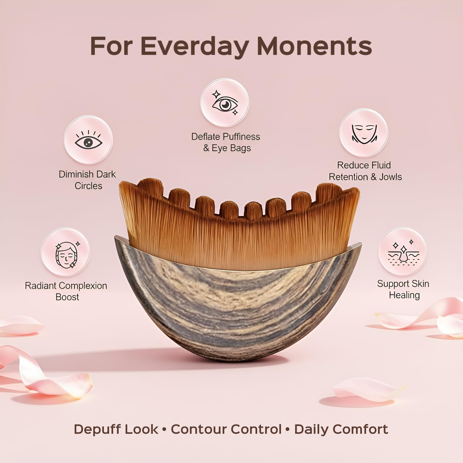 Saparay facial dry brush soft bristles exfoliate and prep skin.