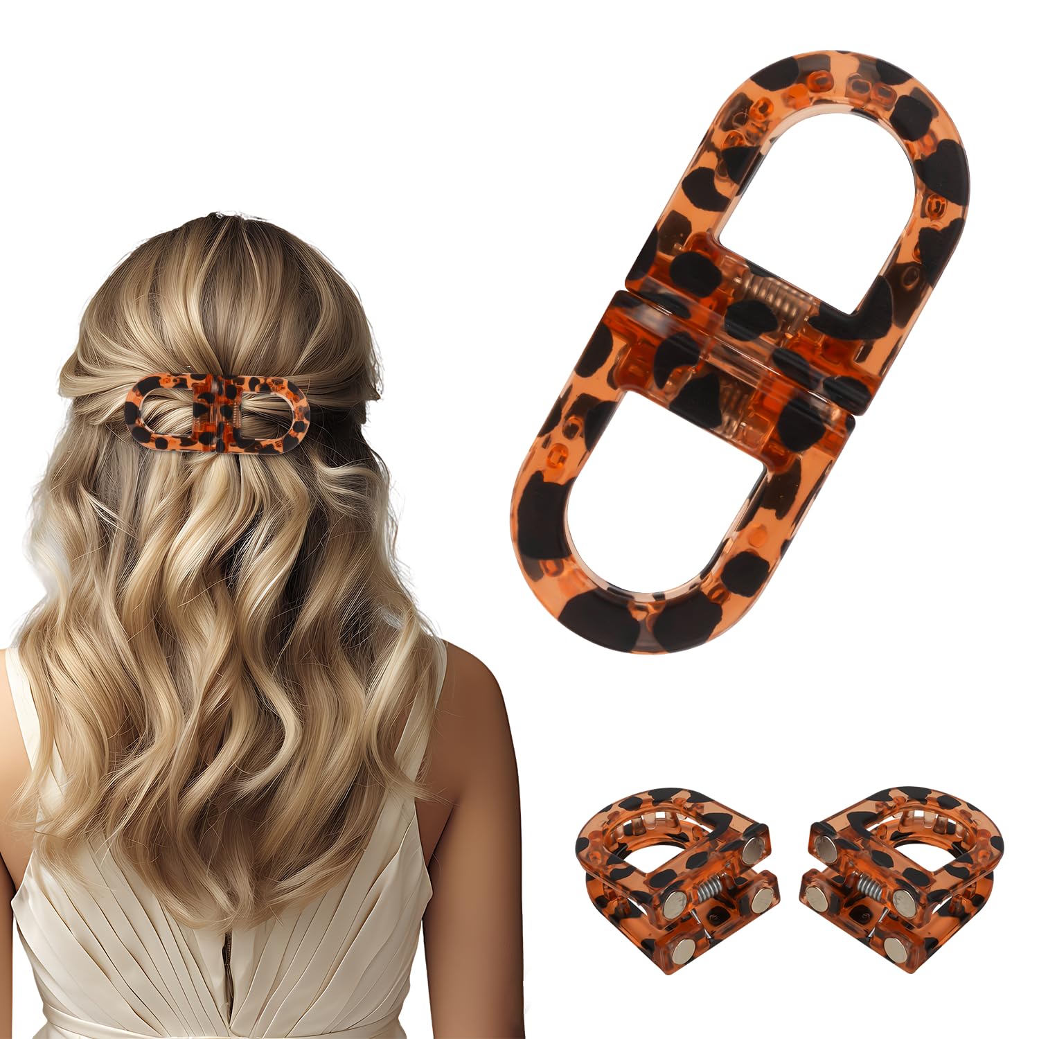 Sapathel clip magnético con estampado leopardo ofrece sujeción firme durante todo el día.
