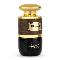 Sapil Bound EDP bottle shown, promising a long-lasting masculine fragrance for daily wear.