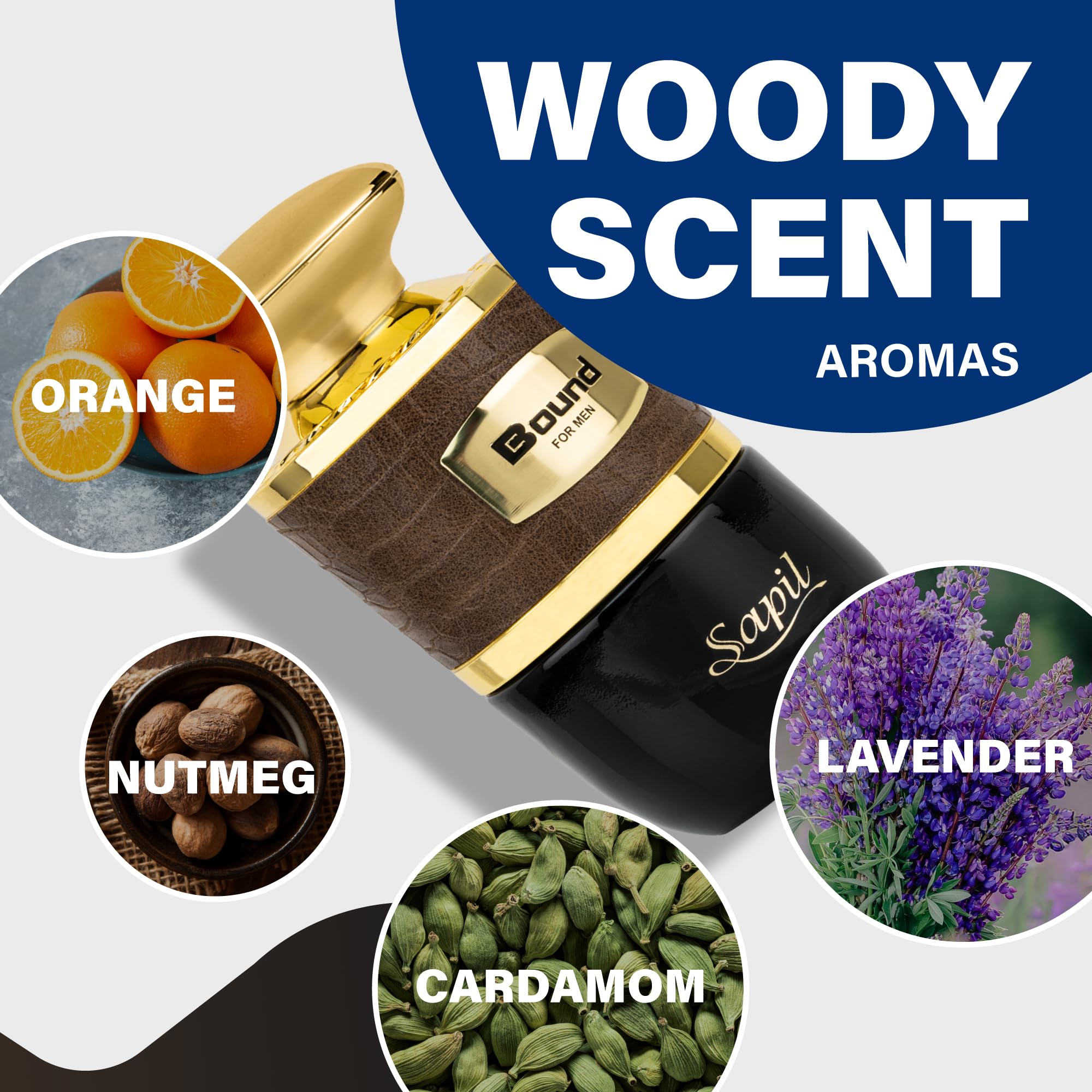 Sapil Bound orange blossom and lavender heart conveys balanced elegance.