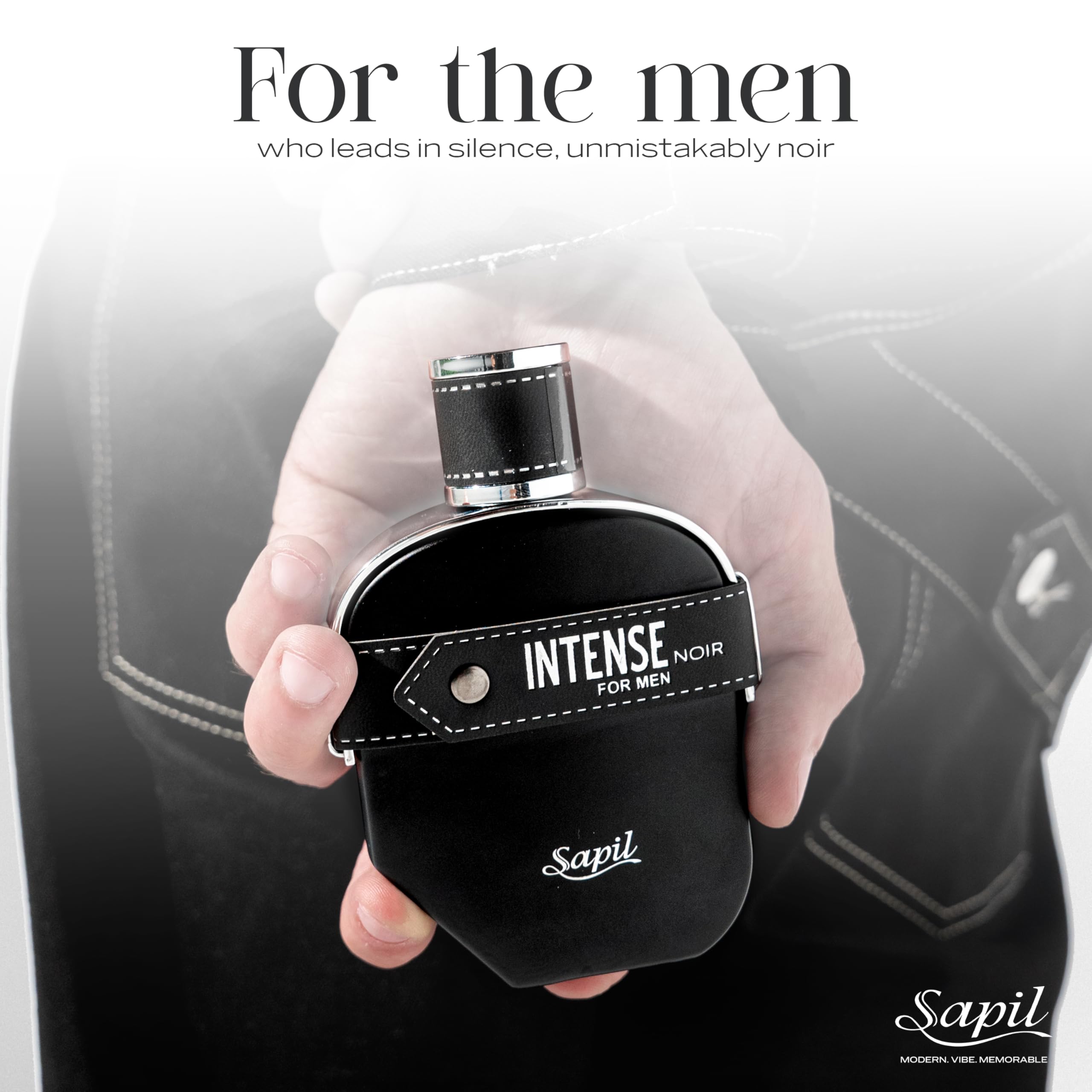 Sapil Intense Noir amber and leather notes close-up suggesting warm aura