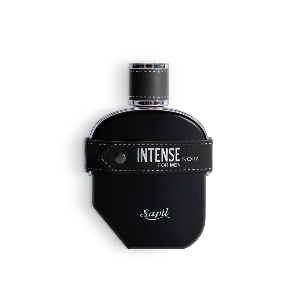 Sapil Intense Noir bottle front view highlights bold masculine scent