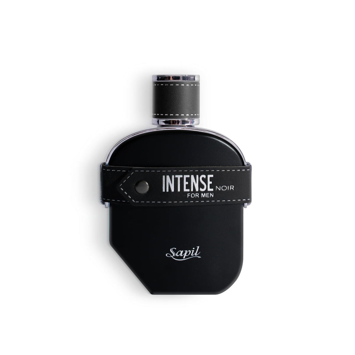 Sapil Intense Noir bottle front view highlights bold masculine scent