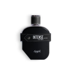 Sapil Intense Noir bottle front view highlights bold masculine scent