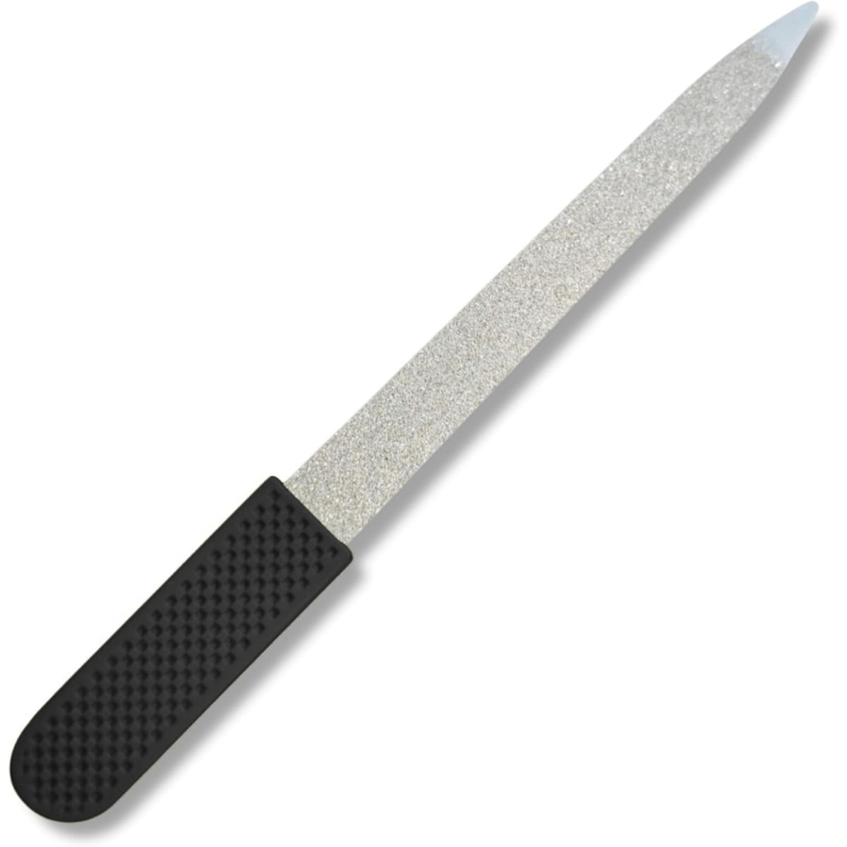 Professional sapphire black nail file with ergonomic handle for precise shaping