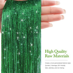 Sarannala grass green tinsel catches light for bold shine