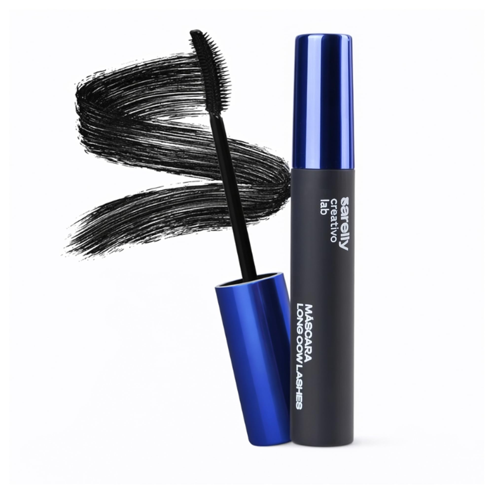 SARELLY Cow Lashes Mascara packaging indicates waterproof, all-day wear