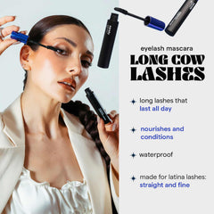 Wand in use with SARELLY Cow Lashes Mascara for defined length