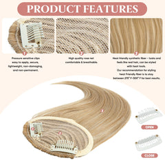 SARLA clip-in application shows easy fringe styling