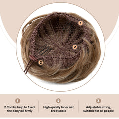 SARLA donut-chignon hair piece creates a polished chignon effortlessly.