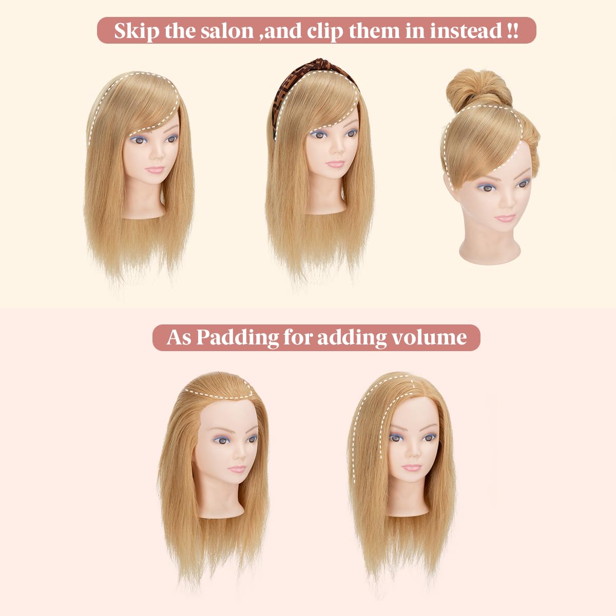 SARLA lightweight hair extension adds instant volume