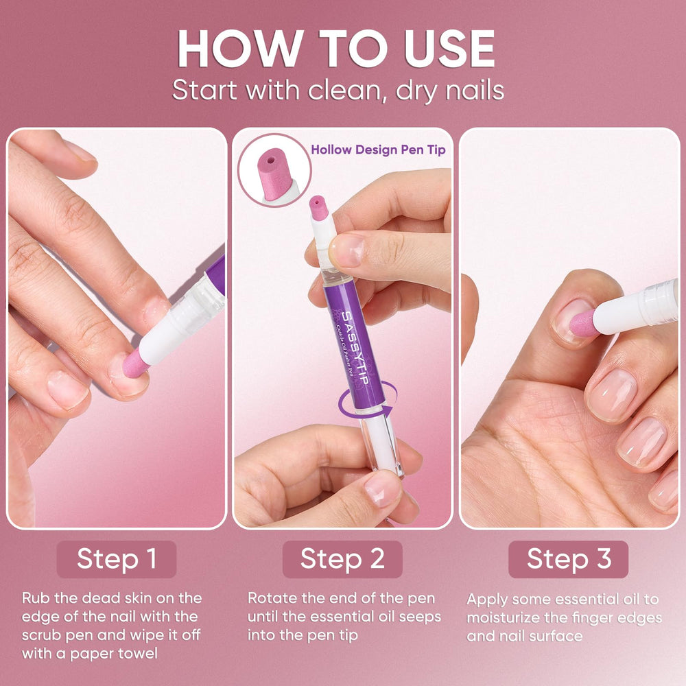 SASSYTIP Nourishing jojoba oil with vitamin E moisturizes cuticles