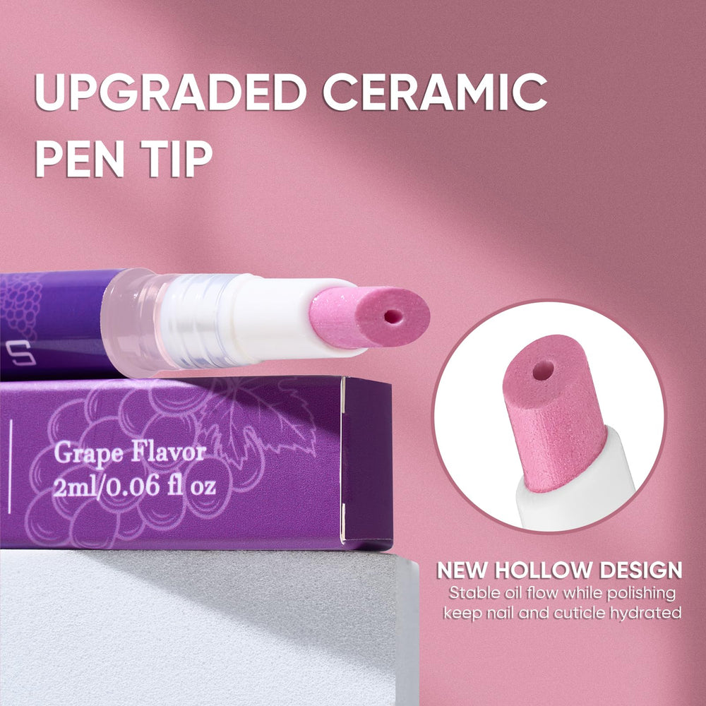 SASSYTIP Oil Pen releases grape-scented hydration at the nail