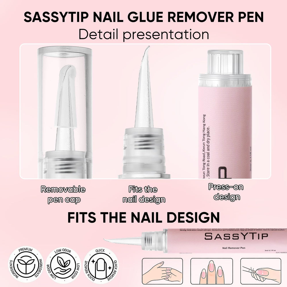 SASSYTIP remover demonstrates 30-second fast action on nails.