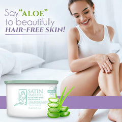 SATIN SMOOTH Aloe Vera pot wax application—easy at-home waxing