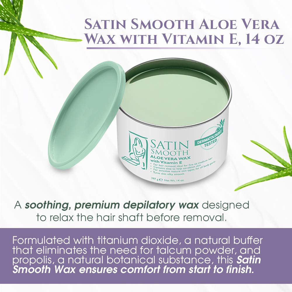 SATIN SMOOTH Aloe Vera wax ingredients blend—aloe vera and titanium dioxide
