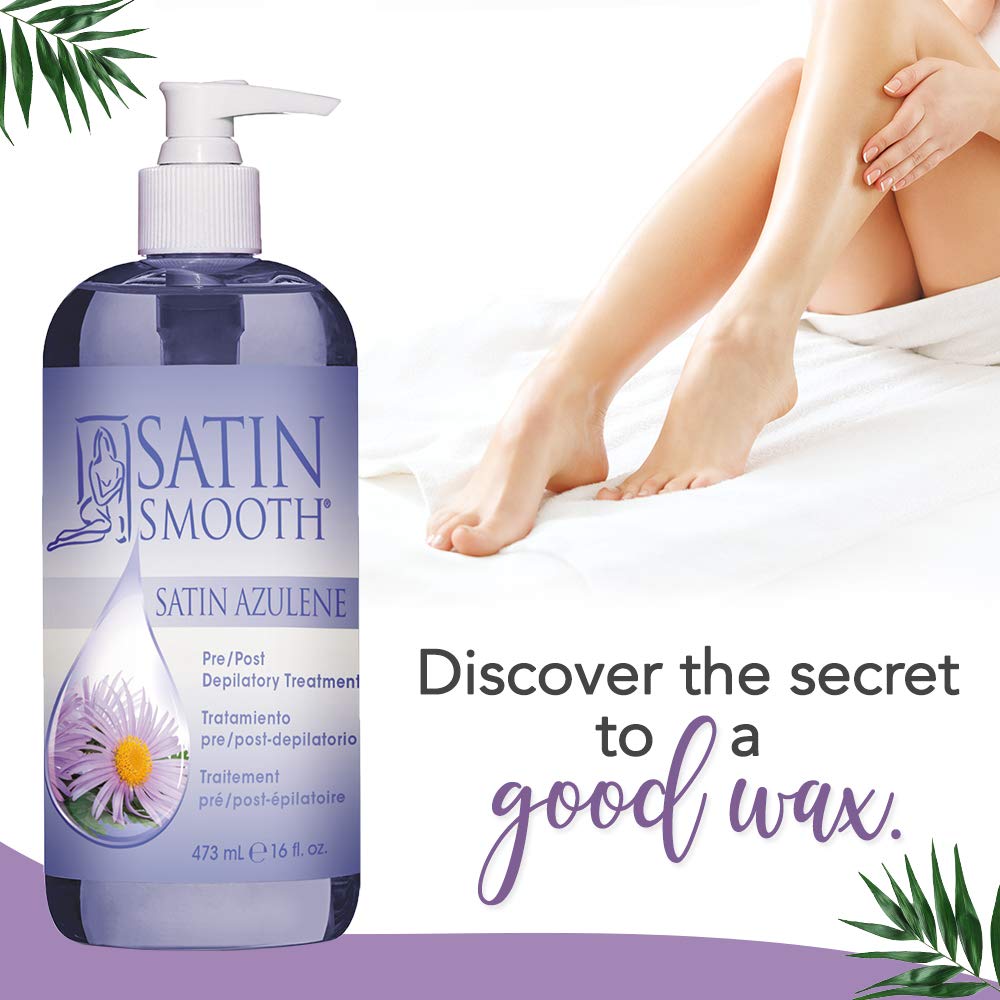 SATIN SMOOTH Azulene prewax application on skin for easier waxing