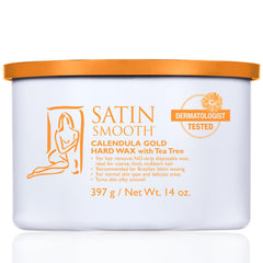 SATIN SMOOTH Calendula Gold hard wax bottle pour for precise at-home waxing