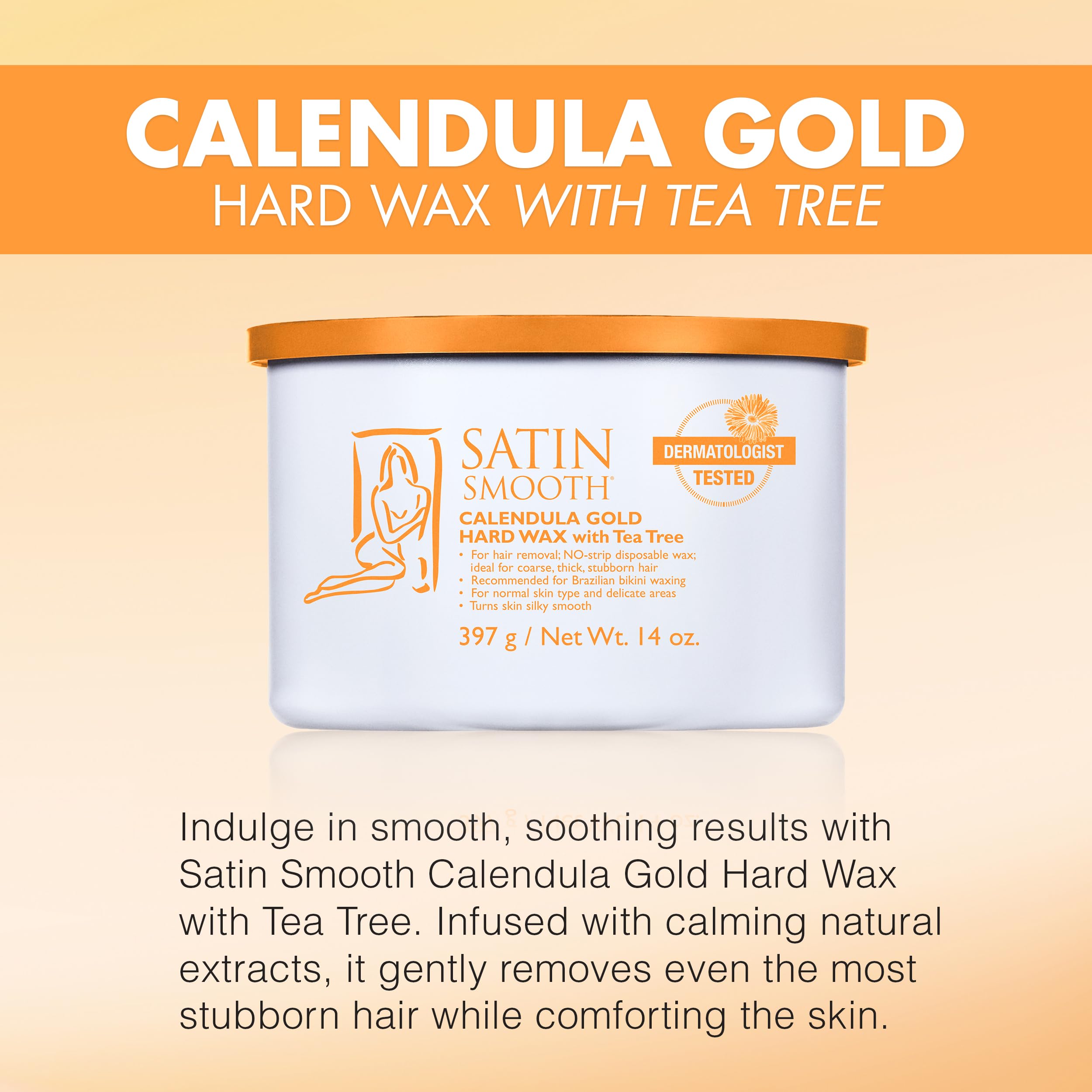 SATIN SMOOTH Calendula Gold hard wax application without strips