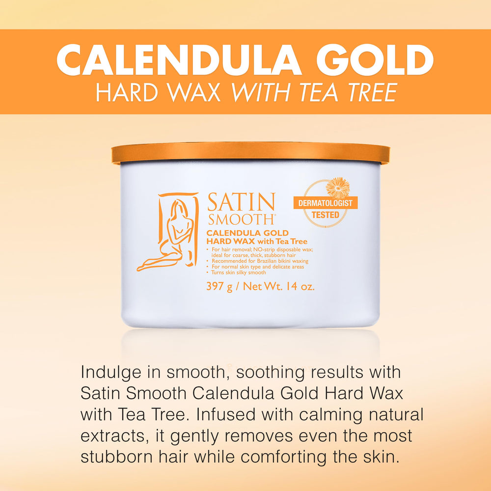 SATIN SMOOTH Calendula Gold hard wax application without strips