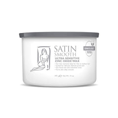 Satin Smooth Ultra Sensitive Wax jar for gentle, skin-safe hair removal.